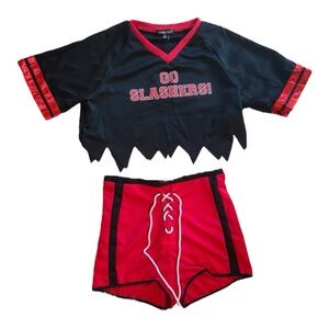 NWT Dolls Kill tricks n treats football Black and Red slasher Costume size M